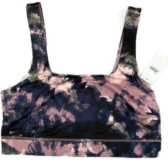 Jenni Intimates Square Neck Sports Bra Bralette Fall Tie Dye Size XXL - XXLarge - Picture 1 of 6
